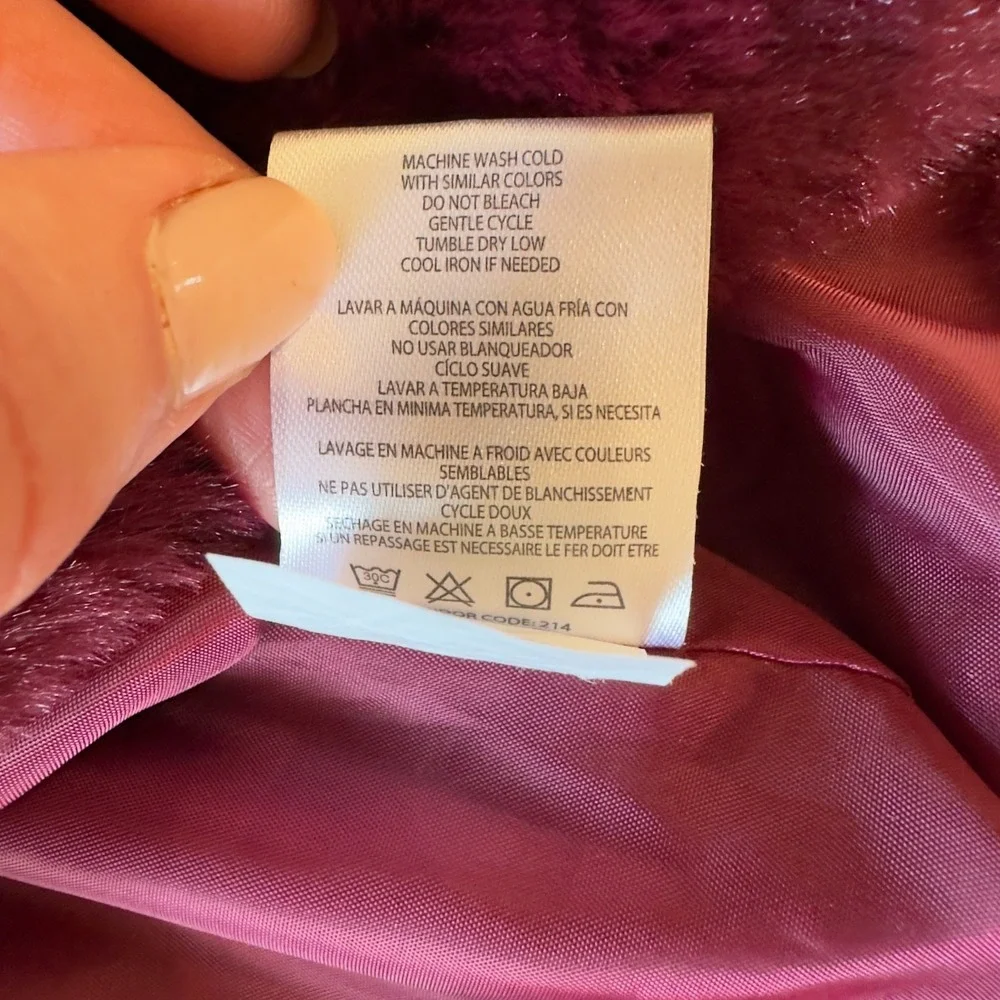 BCBG Little‎ Girls' Faux Fur Dressy Cropped Jacket With Bow-Maroon Red-Size 2T